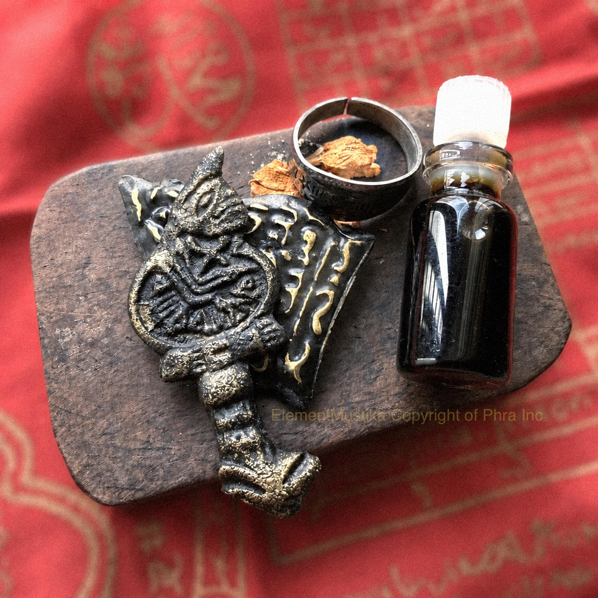 Semar Mesem charm kit with keris, wealth ring and oil, full set