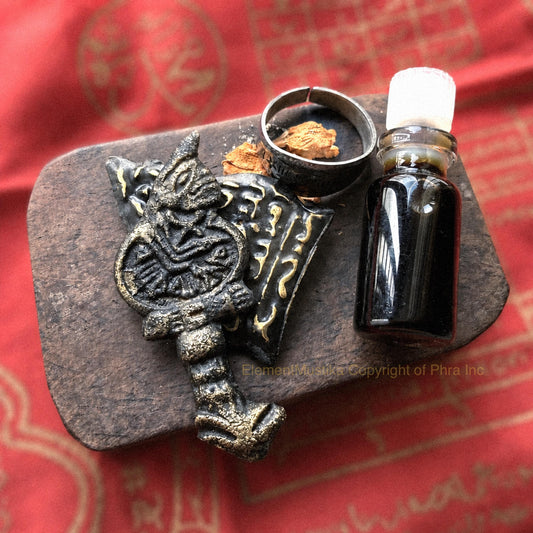 Semar Mesem charm kit with keris, wealth ring and oil, full set